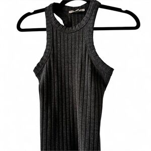 Express Dark Gray Ribbed Tank Top